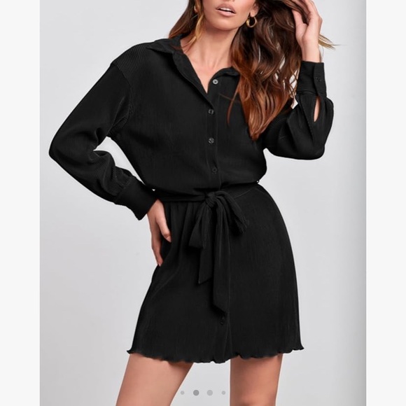 Nwt black button down tie dress - Picture 2 of 2